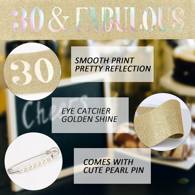 Hapdoo 30th Birthday Crown & Tiara Set - Fabulous Decorations for Women - Happy 30th - Image 4